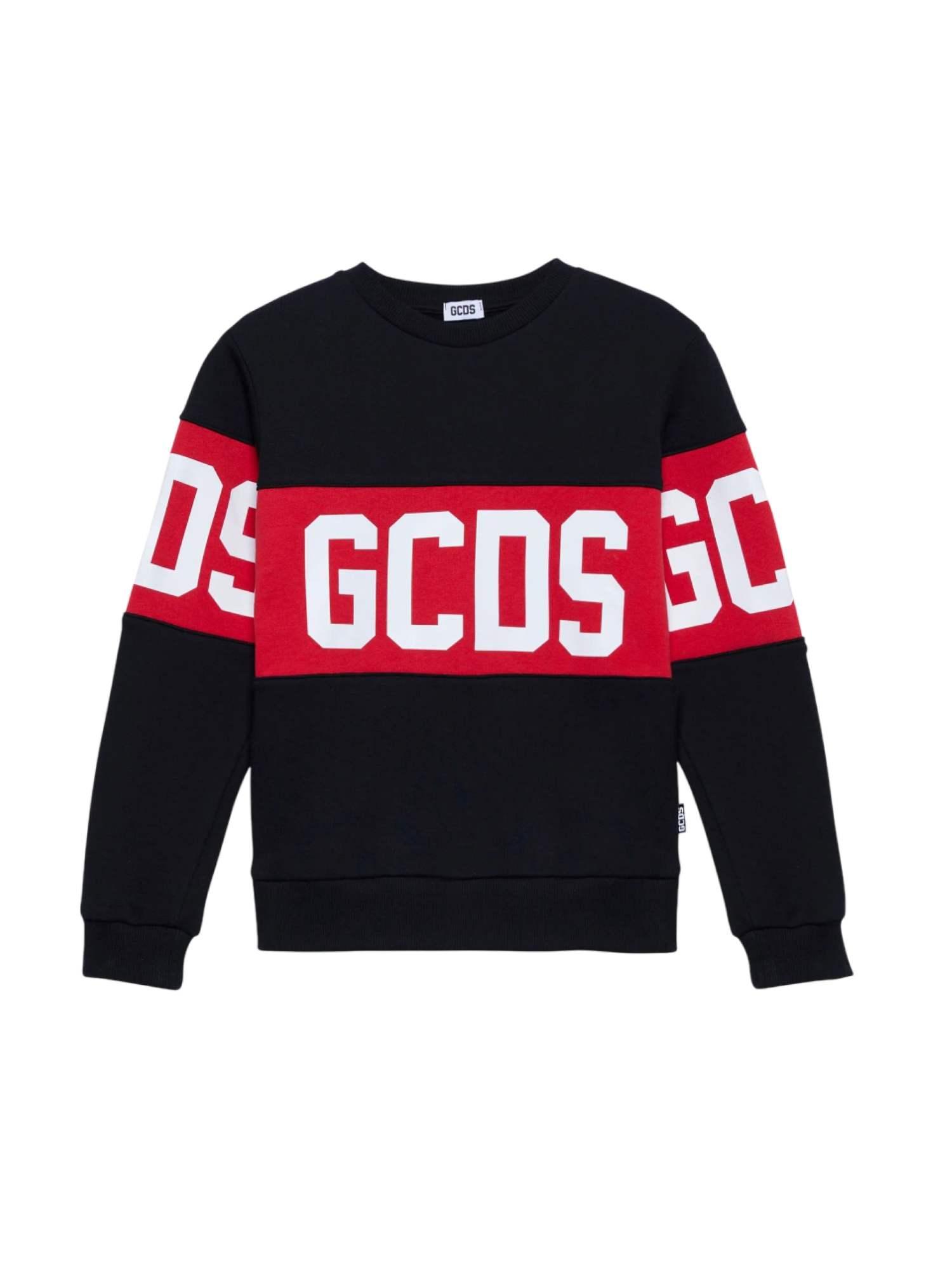 Gcds felpa bambina con banda logo nero B2KU1527BA2 BLACK GCDS 