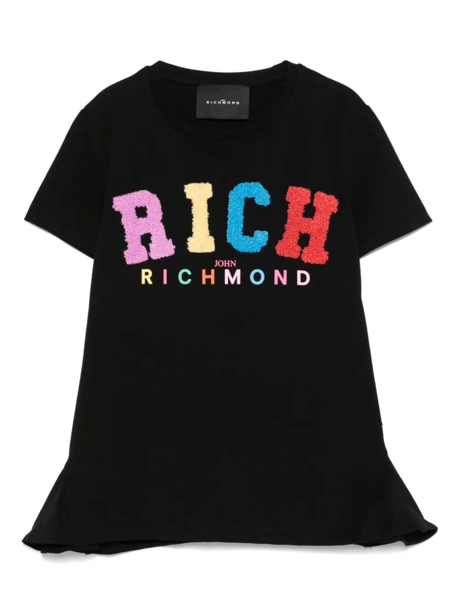 John Richmond T-shirt manica corta Vanek con logo sherpa nero RGP25139TS BLACK John RICHMOND 