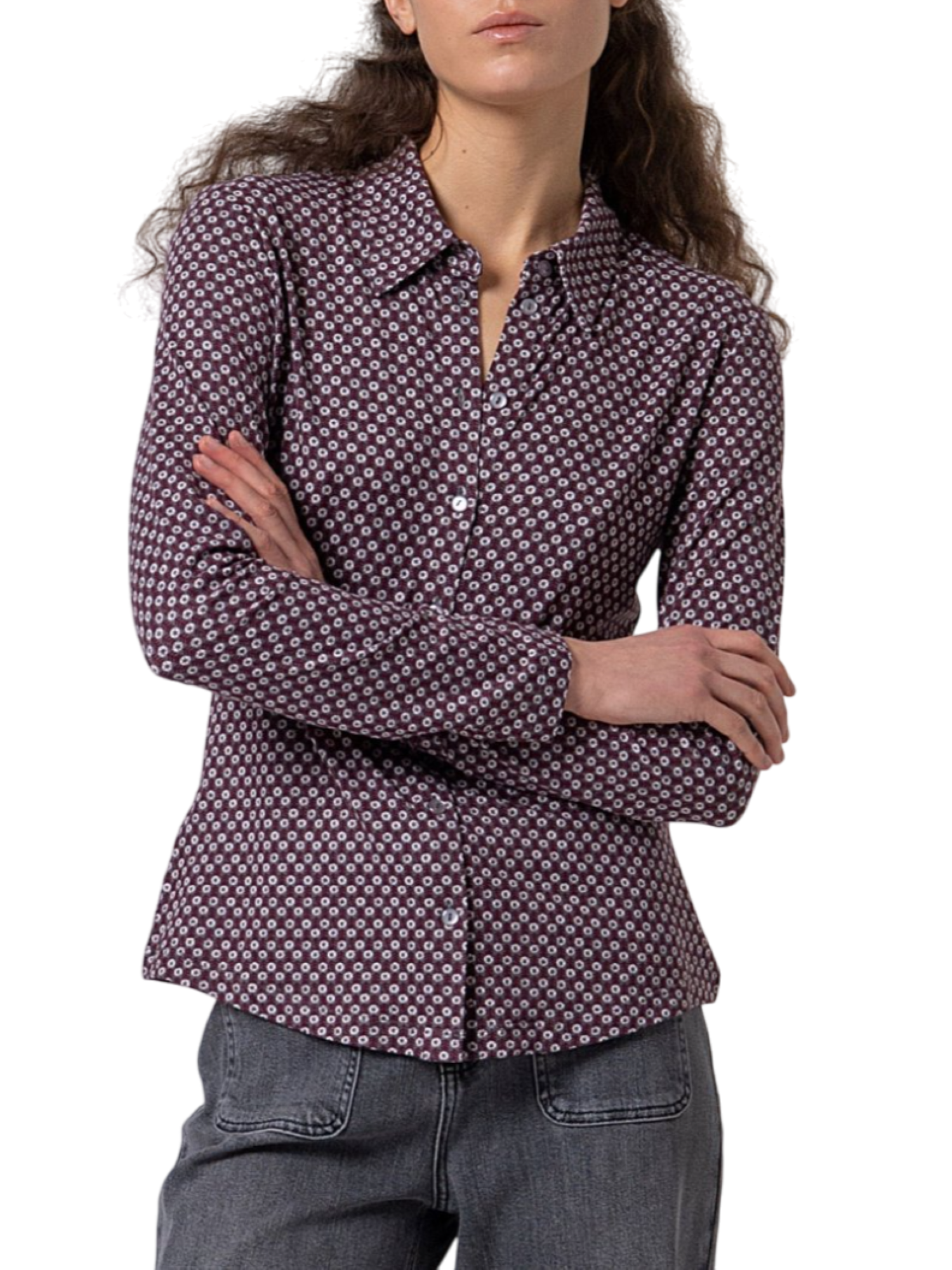 Surkana camicia manica lunga in fantasia viola 555LANI113 80 SURKANA 