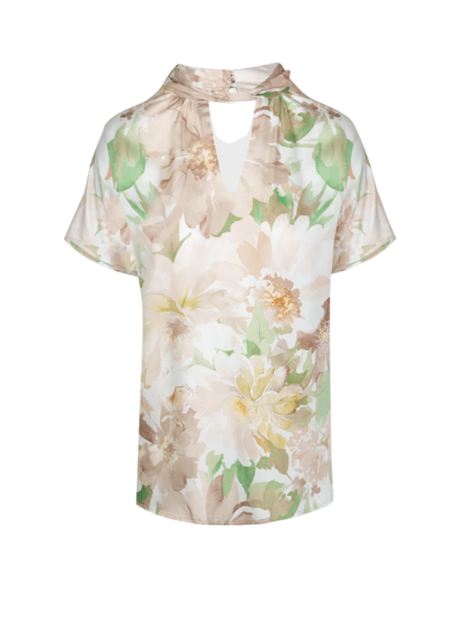 Lola by Sandro Ferrone blusa manica corta in fantasia beige verde L24XBEFELINDA UNICA Lola BY S.FERRONE 