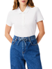 Lacoste polo donna manica corta in piquè bianco