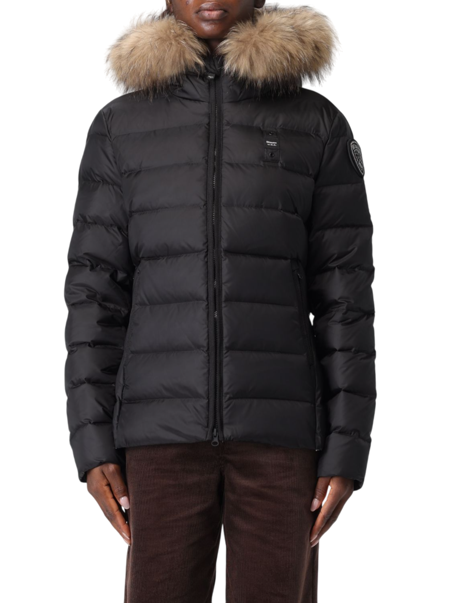Blauer piumino donna Arcadia con cappuccio nero 25WBLDC03099-006047 999EI BLAUER 