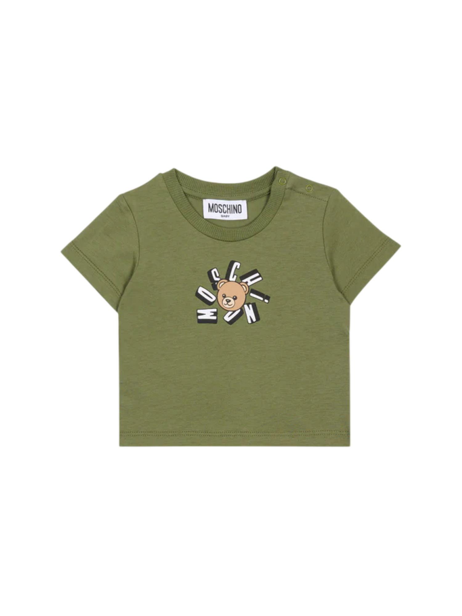 Moschino T-shirt neonato con orsetto Toy verde oliva MXM047-LAA02 30037 MOSCHINO 