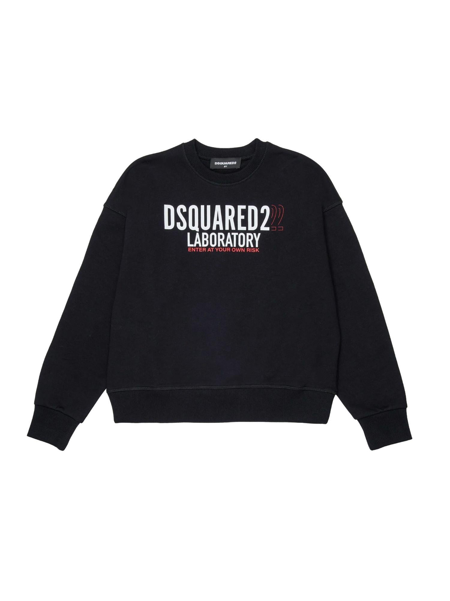 Dsquared2 felpa con stampa logo nero DQ3006-D0ACC DQ900 DSQUARED2 
