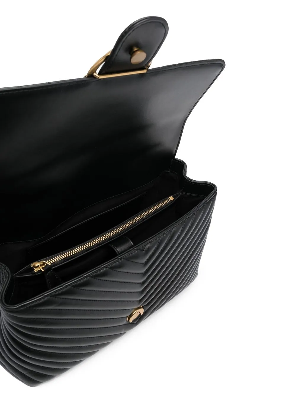 Pinko borsa Love Lady Puff Big Classic in pelle chevron nero oro 100042-A0GK Z99Q PINKO 