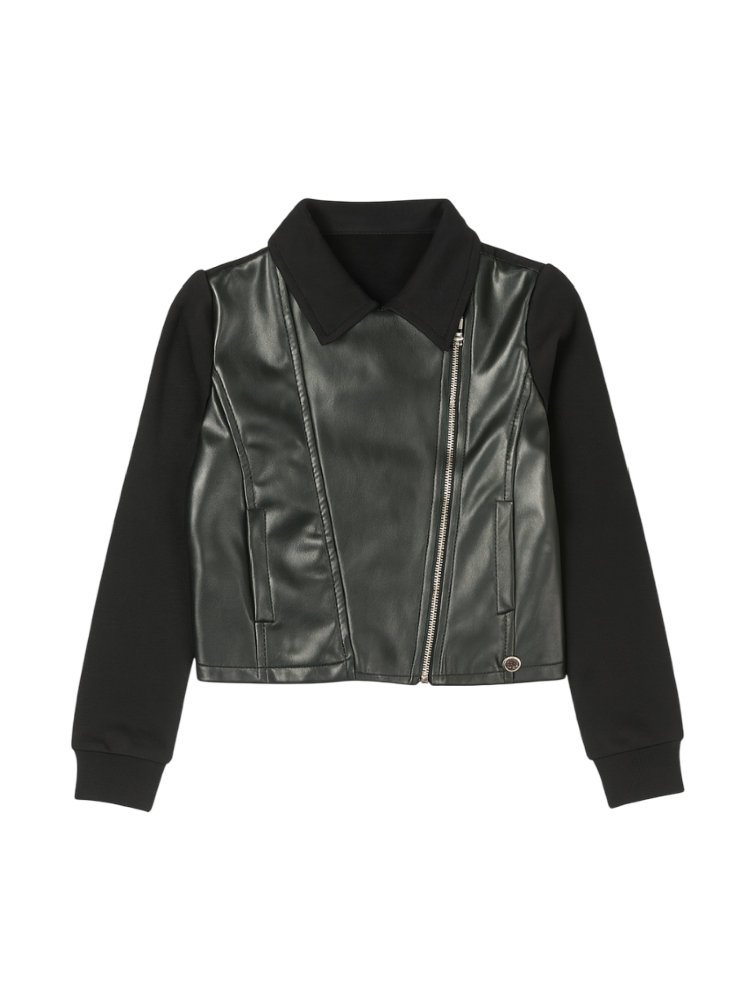 Please giubbino bambina stile chiodo nero LG02042G77 3901 PLEASE KID 