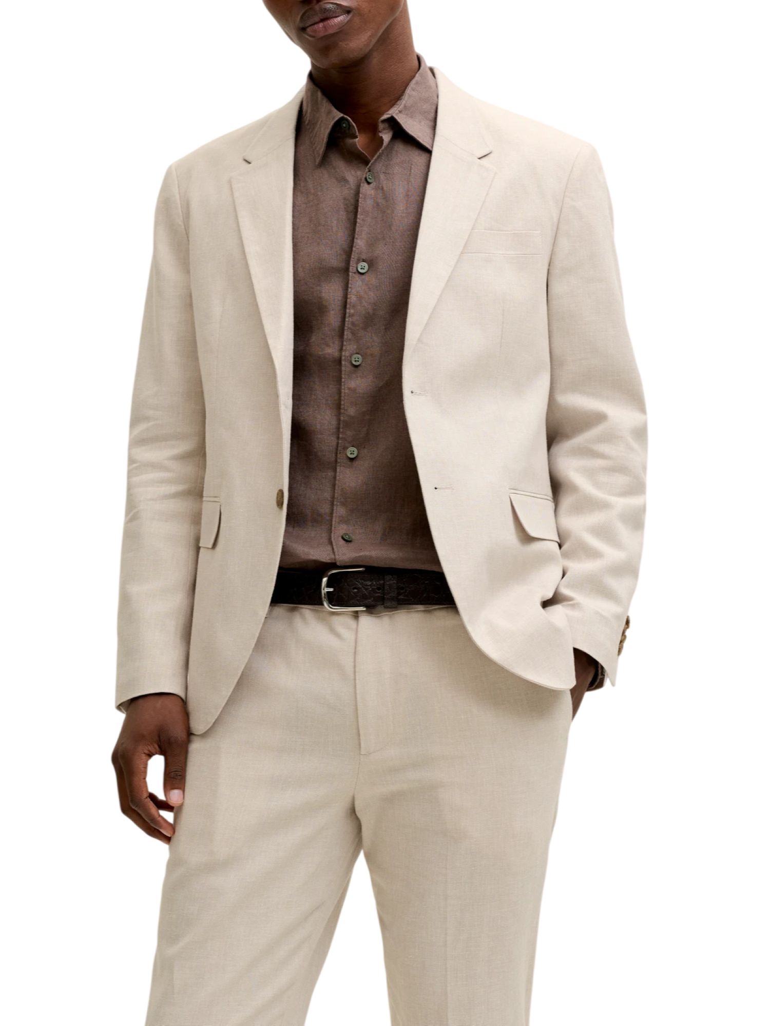 Jack&Jones giacca blazer uomo misto lino ecrù 12291806 ANCIENT SCROLL JACK&JONES 