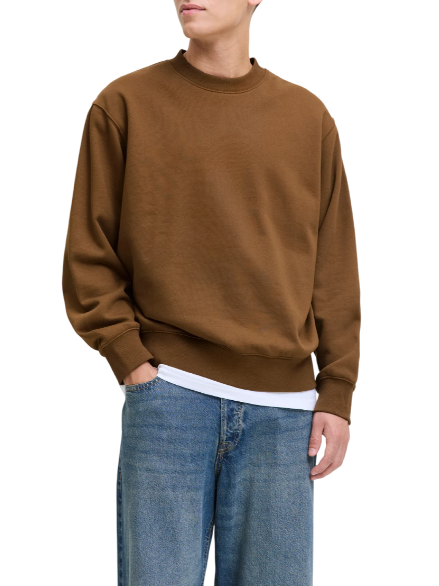 Jack&Jones felpa uomo Jjeurban marrone 12259945 MONKS ROBE JACK&JONES 