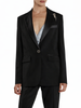 Relish giacca blazer Satyne con dettagli satin nero