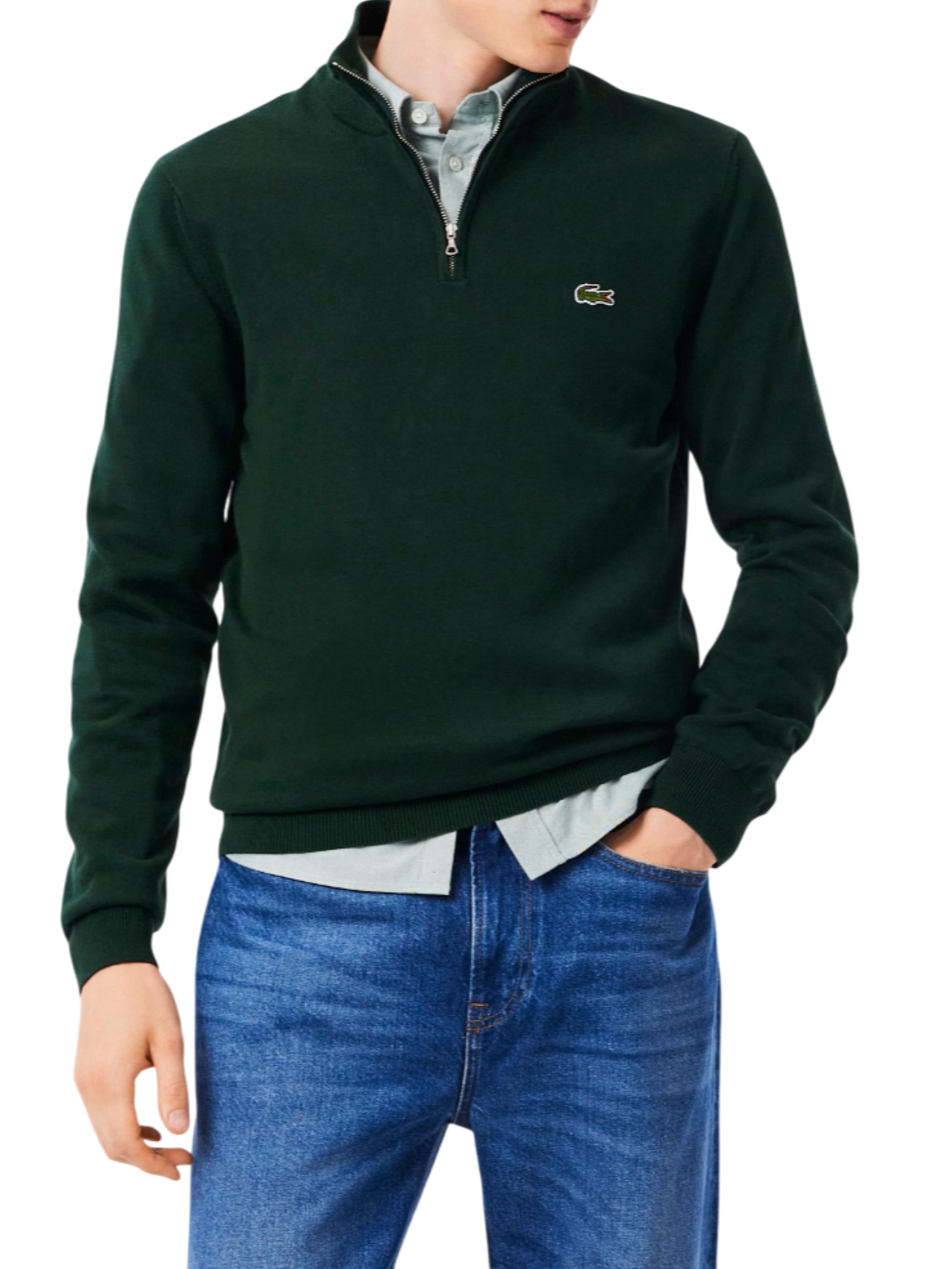 Lacoste maglia pullover mezza zip verde scuro AH1980 YZP LACOSTE 