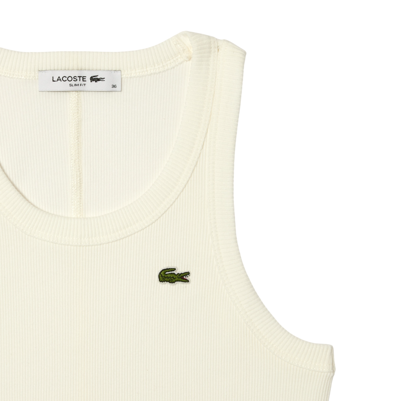 Lacoste canotta a costine donna panna TF5388 70V LACOSTE 