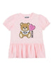 Moschino abito neonata con balza stampa orsetto rosa
