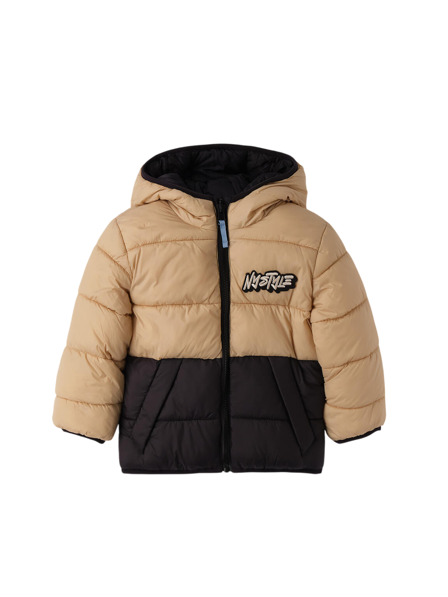 iDo piumino con cappuccio bambino beige nero 4F207 0731 iDO 