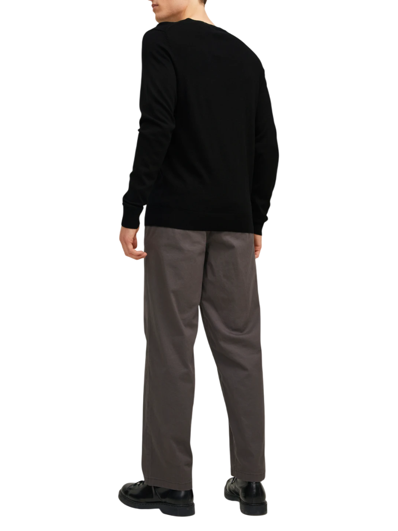 Jack&Jones maglia girocollo in lana nero 12216817 BLACK JACK&JONES 