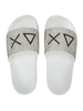 Sun68 ciabatte donna con logo e strass bianco