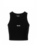 Disclaimer top crop bambina a costine nero