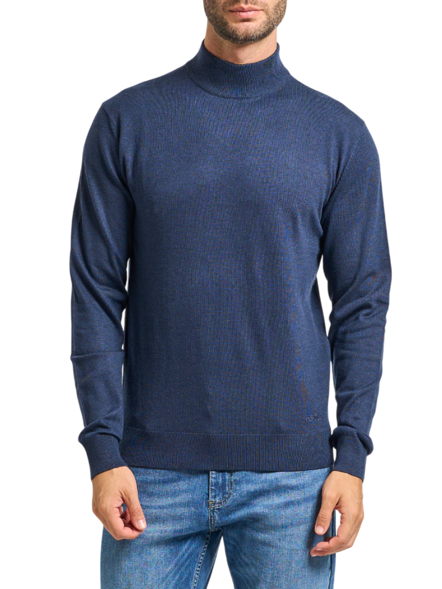 Yes Zee maglia lupetto misto lana blu M862-HL00 0713 YES-ZEE 