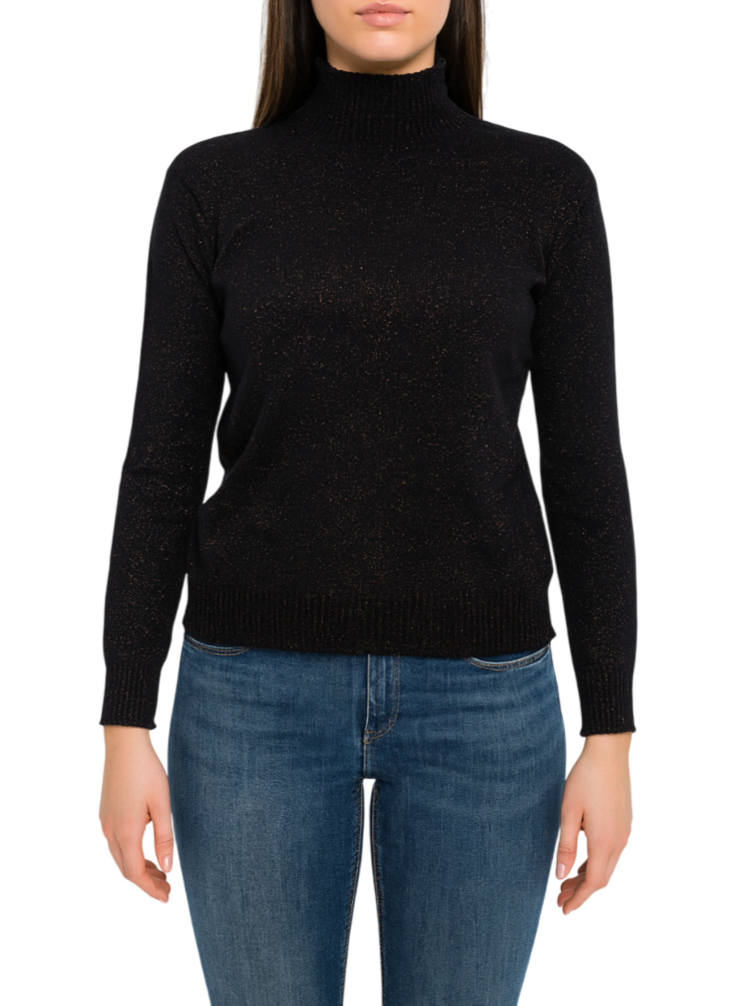 Sandro Ferrone maglia dolcevita in misto lana lurex nero S69YBFQUIETE NERO Sandro FERRONE 