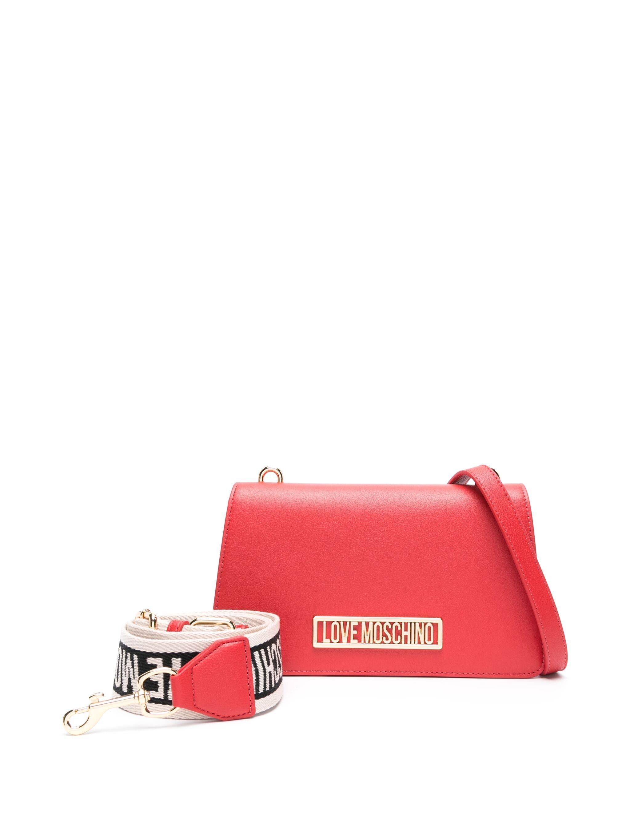 Moschino Love borsa con doppia tracolla in ecopelle martellata rosso JC4145-L12 50A MOSCHINO LOVE 