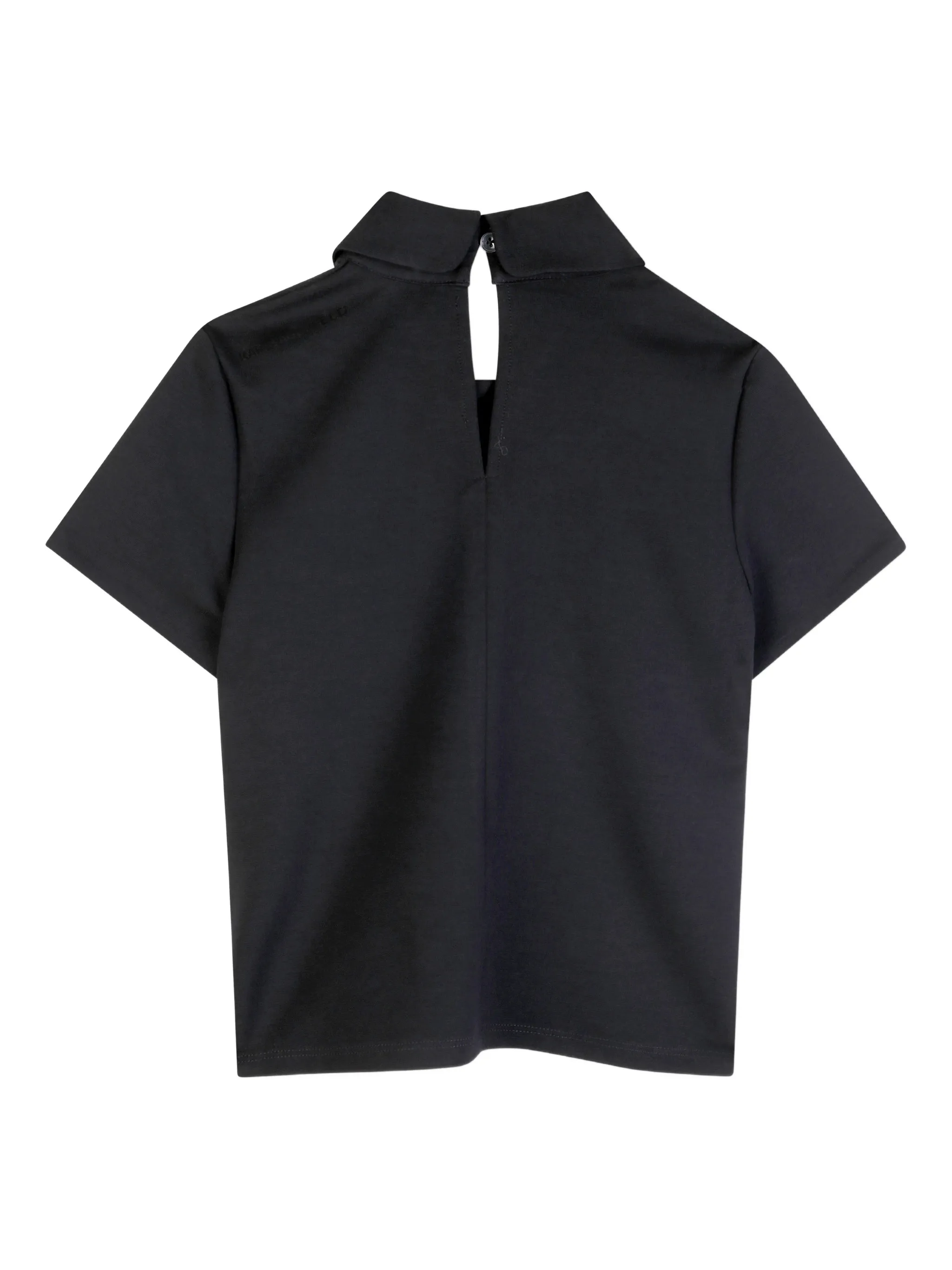 Karl Lagerfeld polo bambina manica corta con logo paillettes nero Z31271 NERO KARL LAGERFELD KIDS 