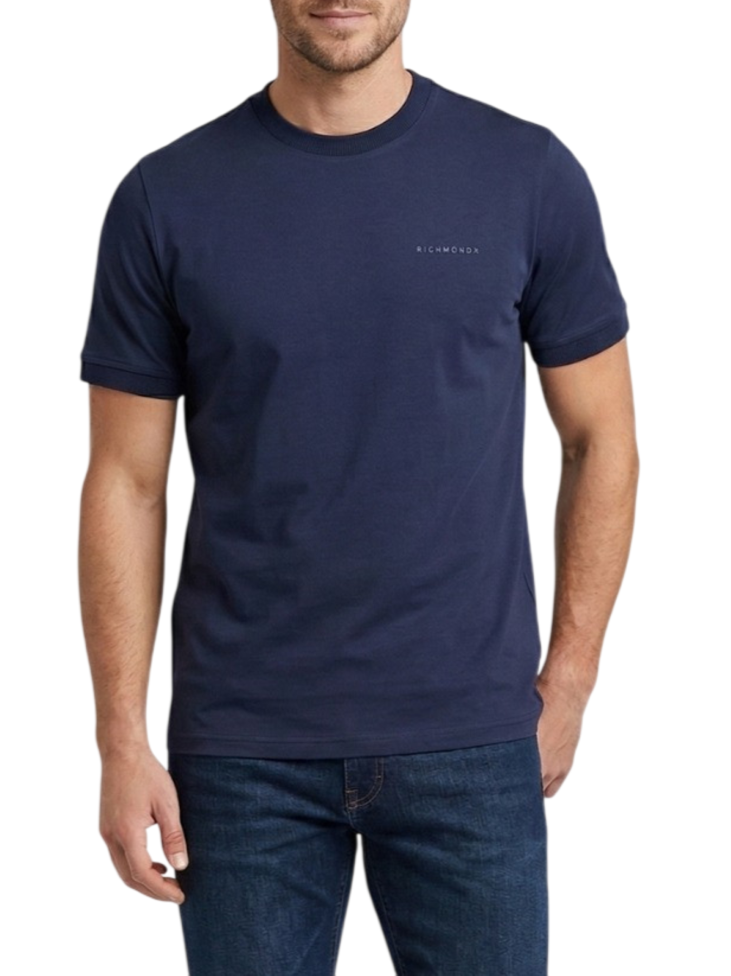 John Richmond T-shirt uomo manica corta con logo blu UMP26076TS BLUE NAVY John RICHMOND 