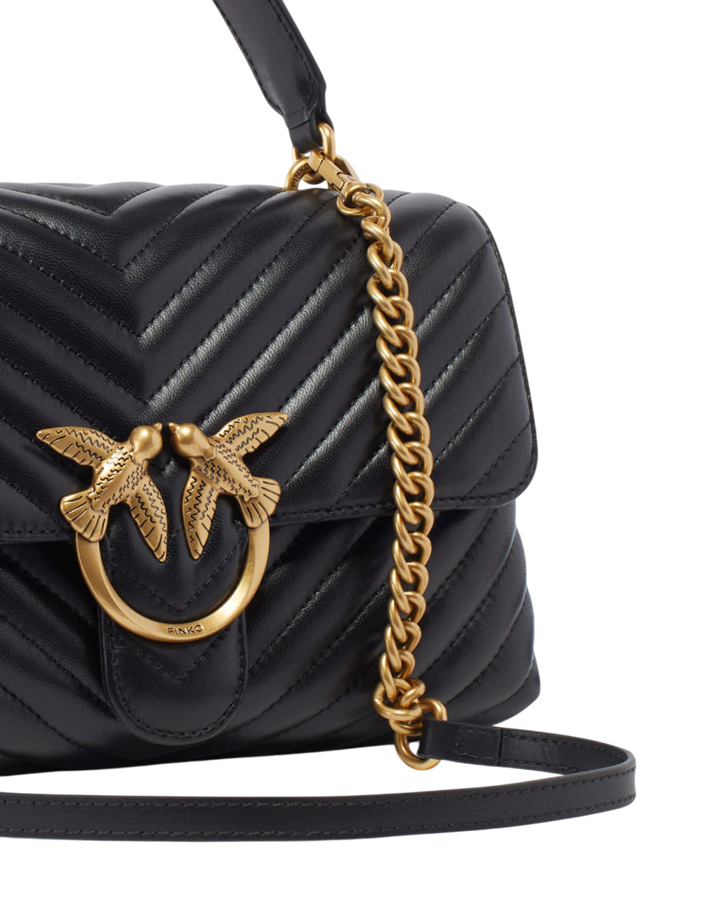 Pinko borsa Love Lady Puff Classic chevron nero oro 100043-A0GK Z99Q PINKO 
