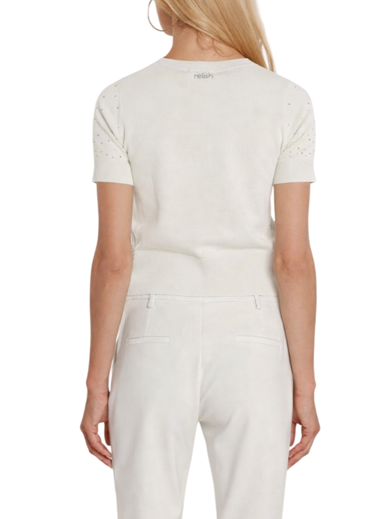 Relish maglia donna Blunt con strass panna BLUNT 1101 RELISH 