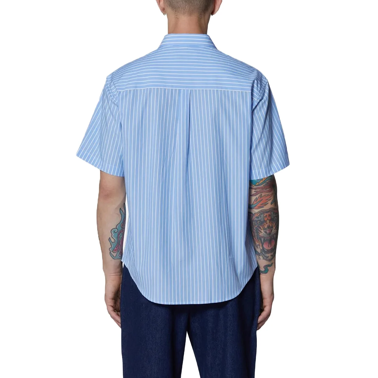 John Richmond camicia maniche corte a righe Avalon celeste UMP25071CA ICE WATER John RICHMOND 