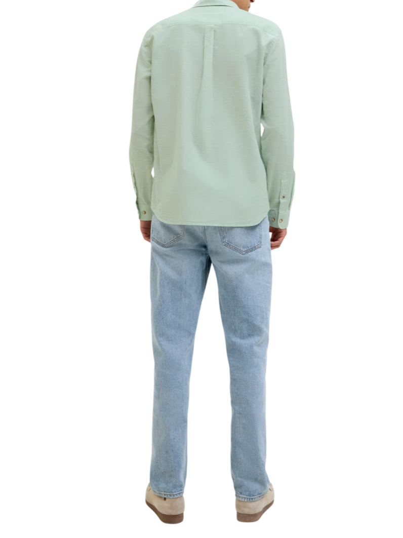 Jack&Jones camicia manica lunga in misto lino verde acqua 12269315 ICEBERG GREEN JACK&JONES 