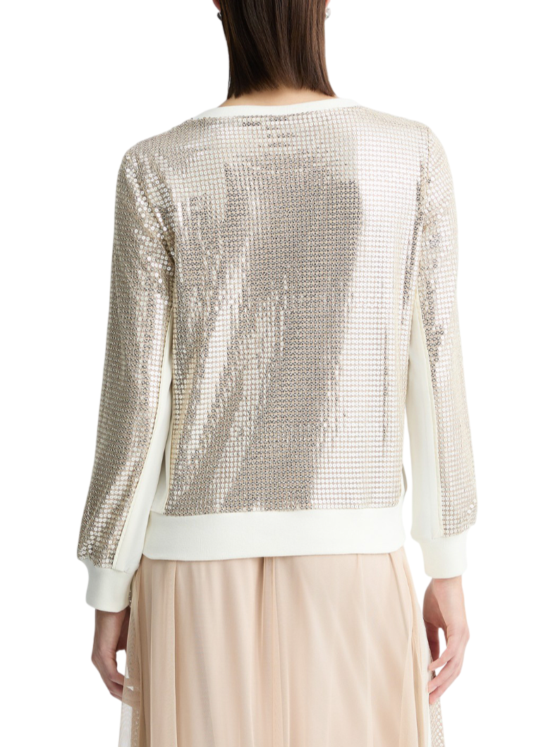 Liu Jo felpa con paillettes all over beige