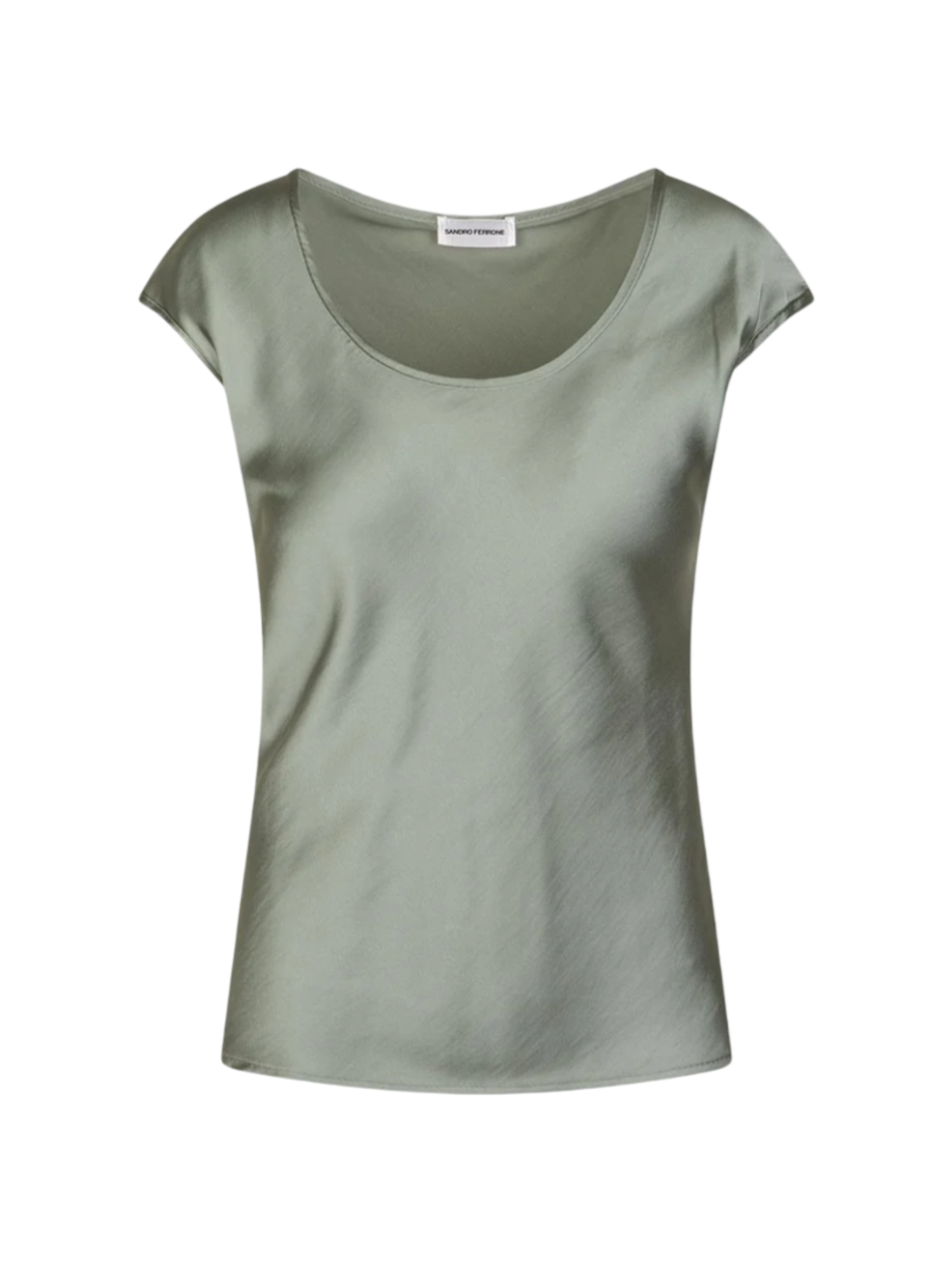 Sandro Ferrone blusa satin manica corta verde S7XBEMIRACCO ARGILLA Sandro FERRONE 