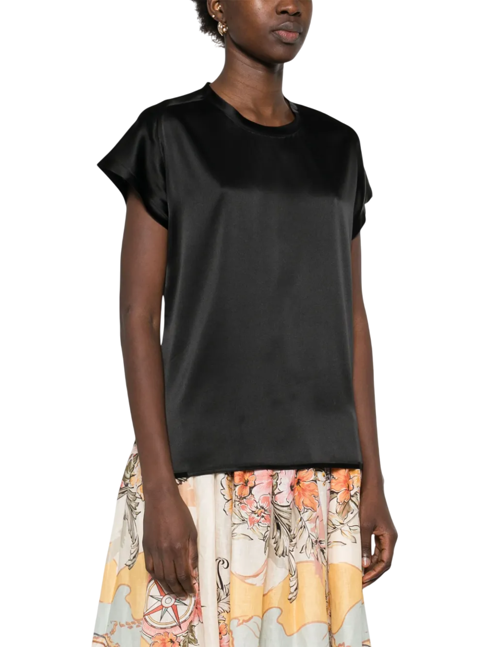 Pinko blusa Farida manica corta in seta nero