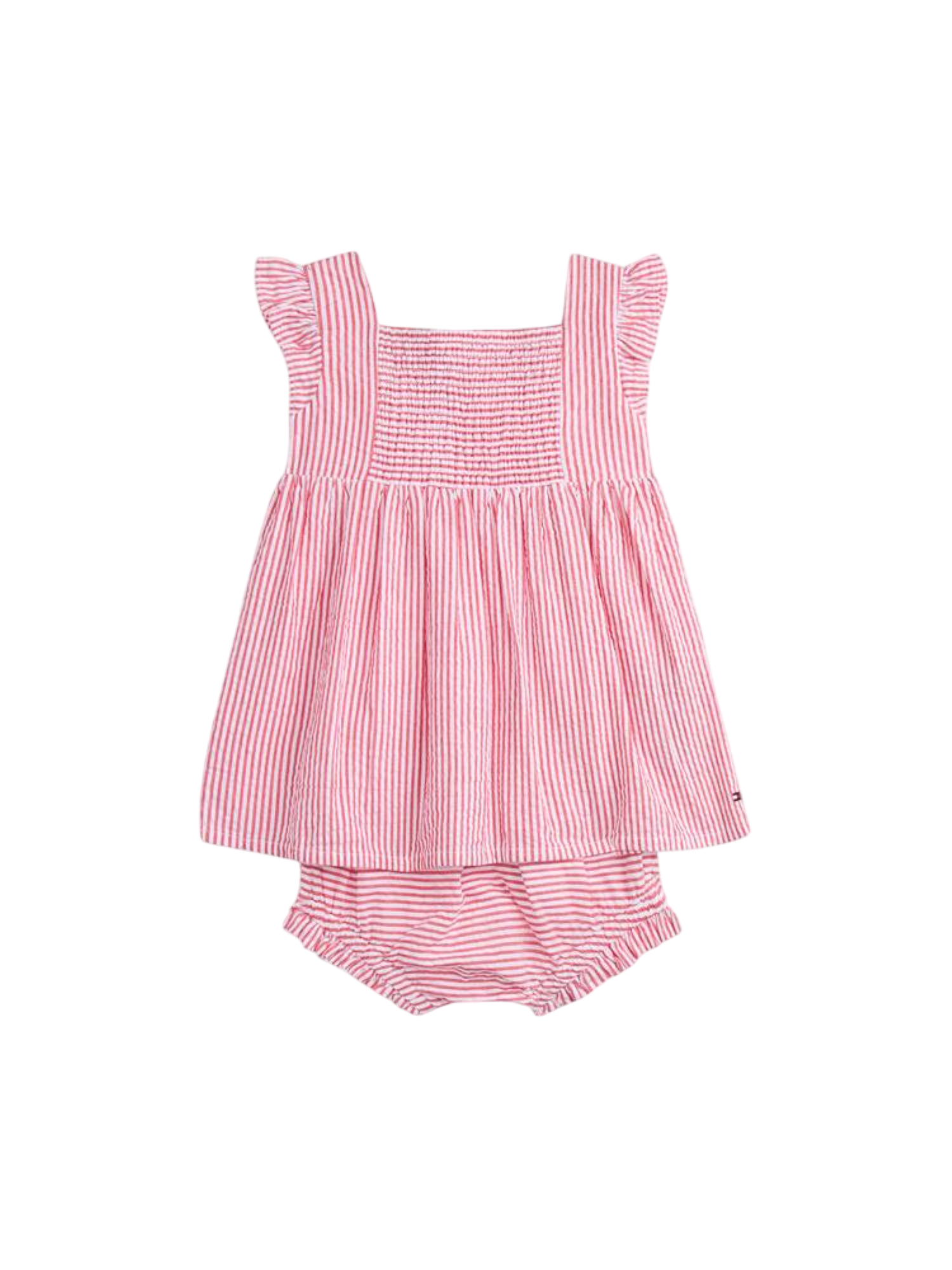 Tommy Hilfiger abito neonata in cotone a righe rosso bianco KN0KN02370 XK3 Tommy Hilfiger 