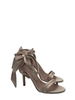 Divine Follie sandali alti satin con fiocco rosa cipria