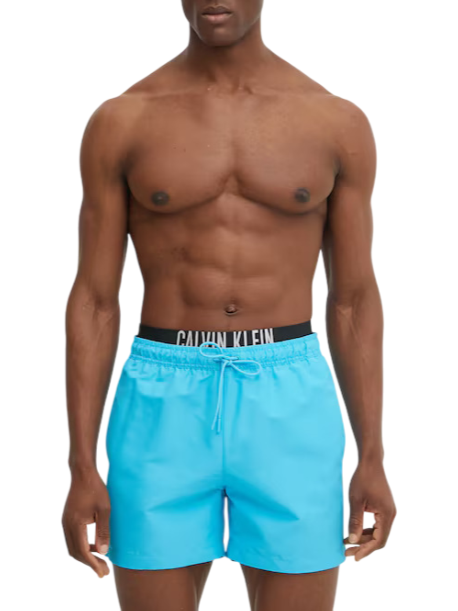 Calvin Klein boxer mare in nylon con fascia logata azzurro KM0KM01093 CVJ Calvin Klein Beachwear 