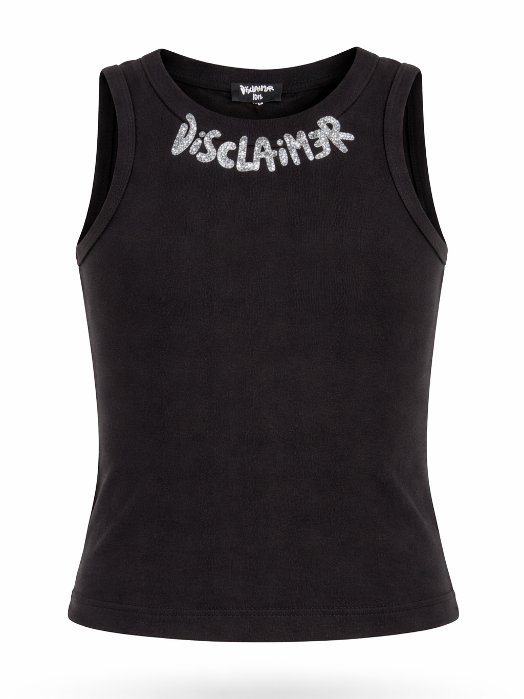 Disclaimer canotta bambina con logo glitter nero 58966 NERO DISCLAIMER 