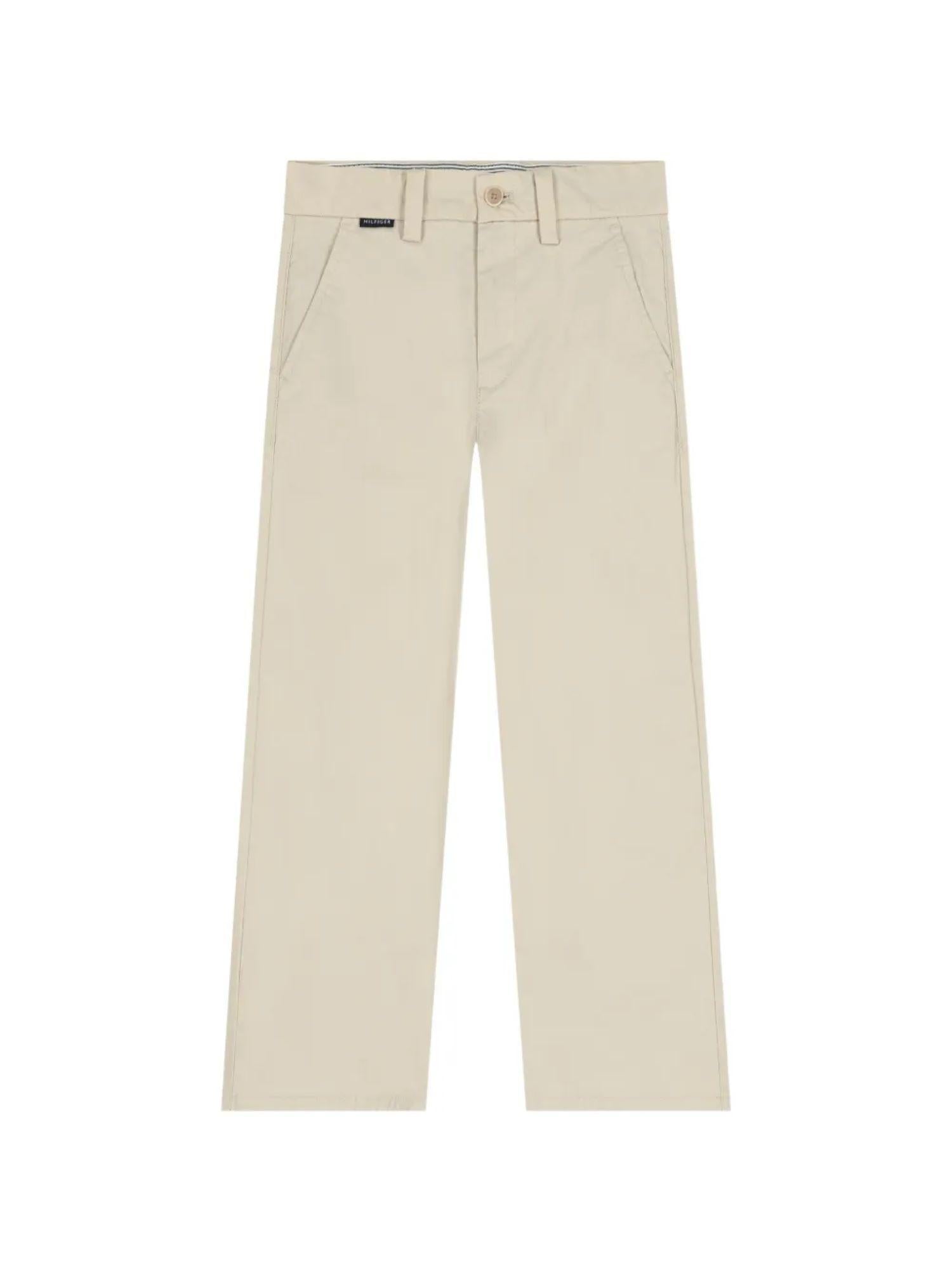 Tommy Hilfiger pantaloni baggy bambino in cotone beige KB0KB10199 ACI Tommy Hilfiger 