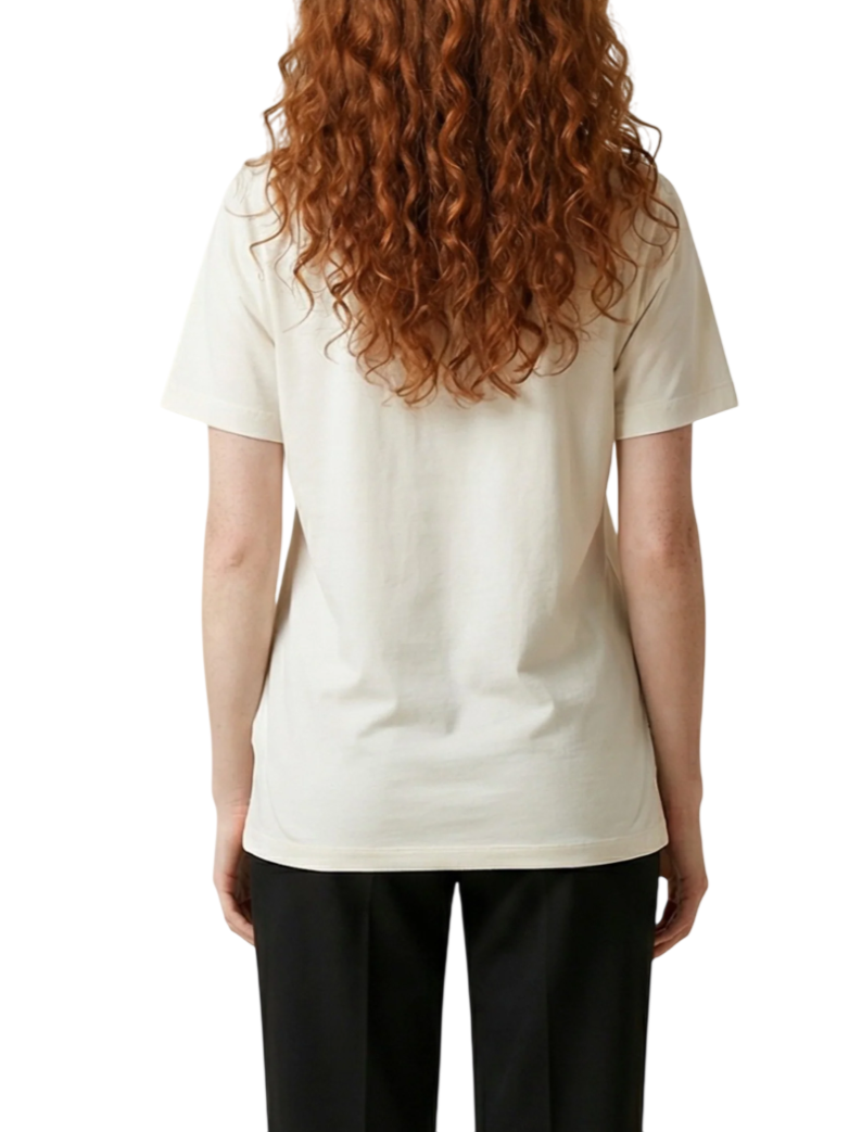 Liu Jo T-shirt donna manica corta con strass bianco latte TA6163JS003 P9207 LIU JO 