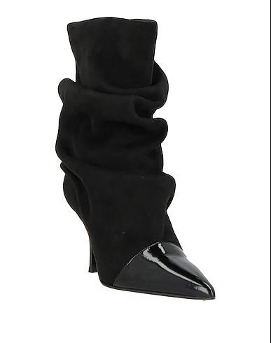 Marc Ellis stivali alti a punta in suede nero GLC8608C-8-281 BLACK MARC ELLIS 