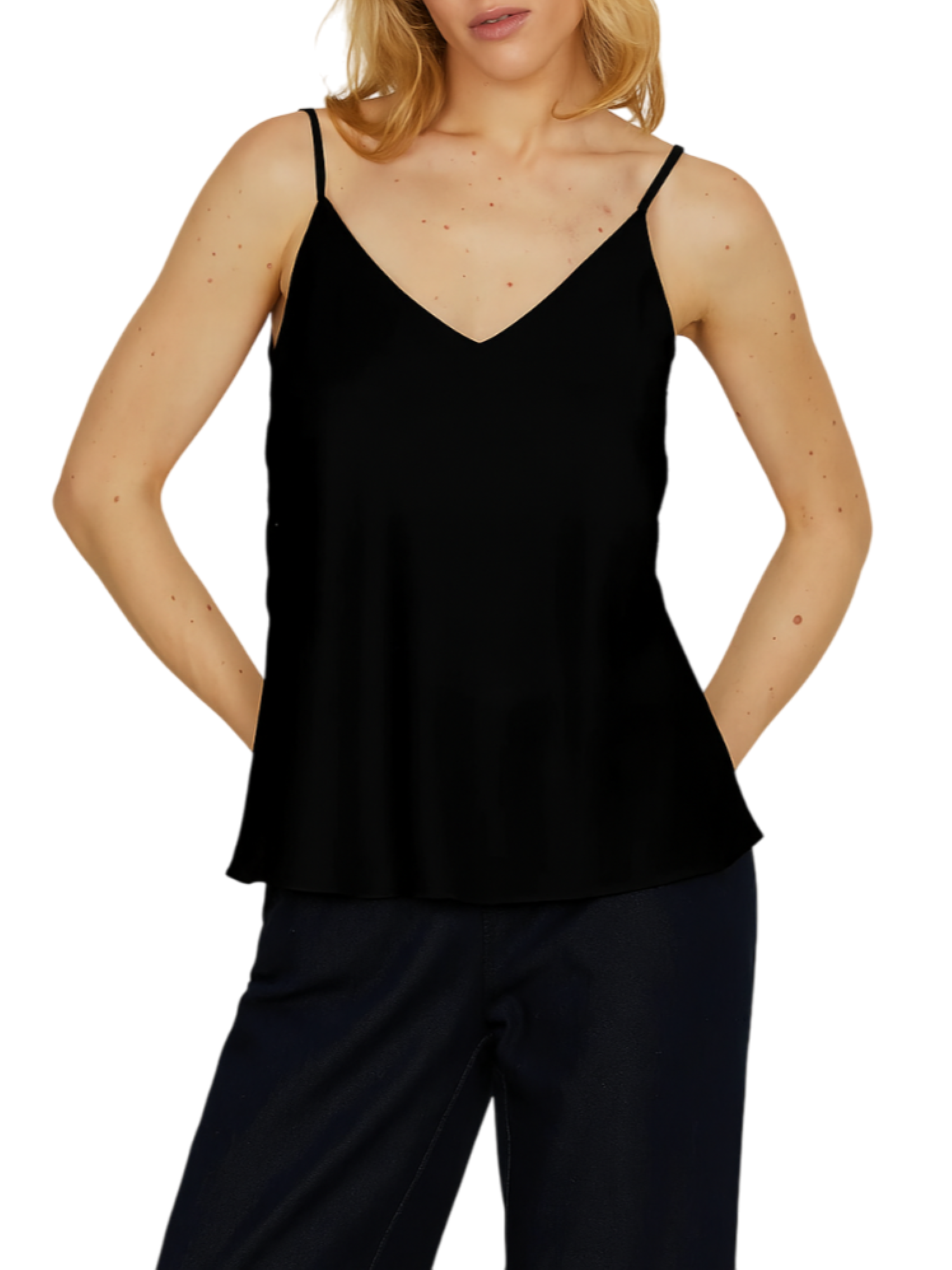 Relish top in raso Exigo con pizzo nero EXIGO 1199 RELISH 