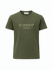 Dondup T-shirt bambino in cotone con logo verde militare