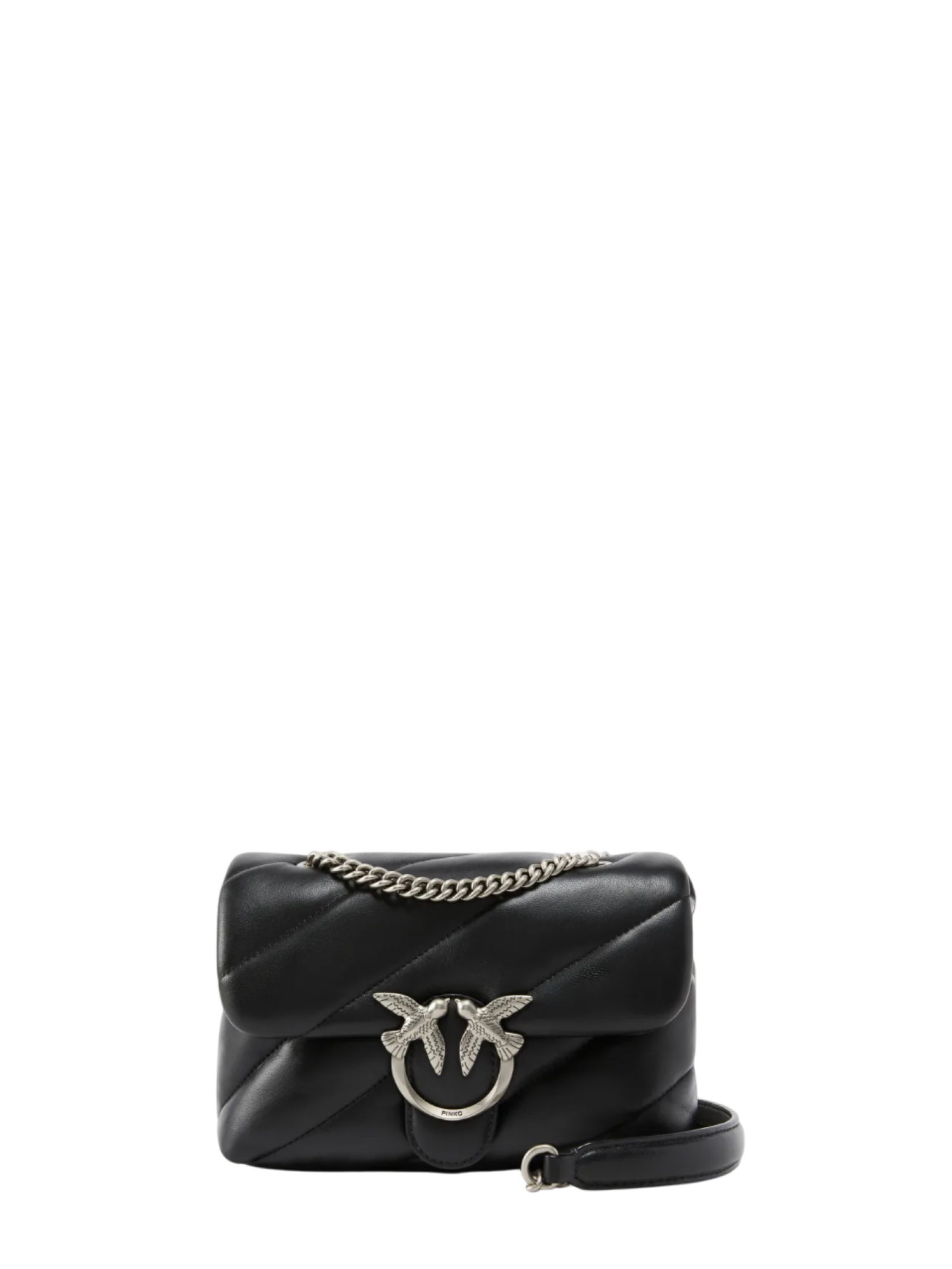 Pinko borsa Love Bag Mini Puff in pelle trapuntata nero argento 100039-A0F2 Z99O PINKO 