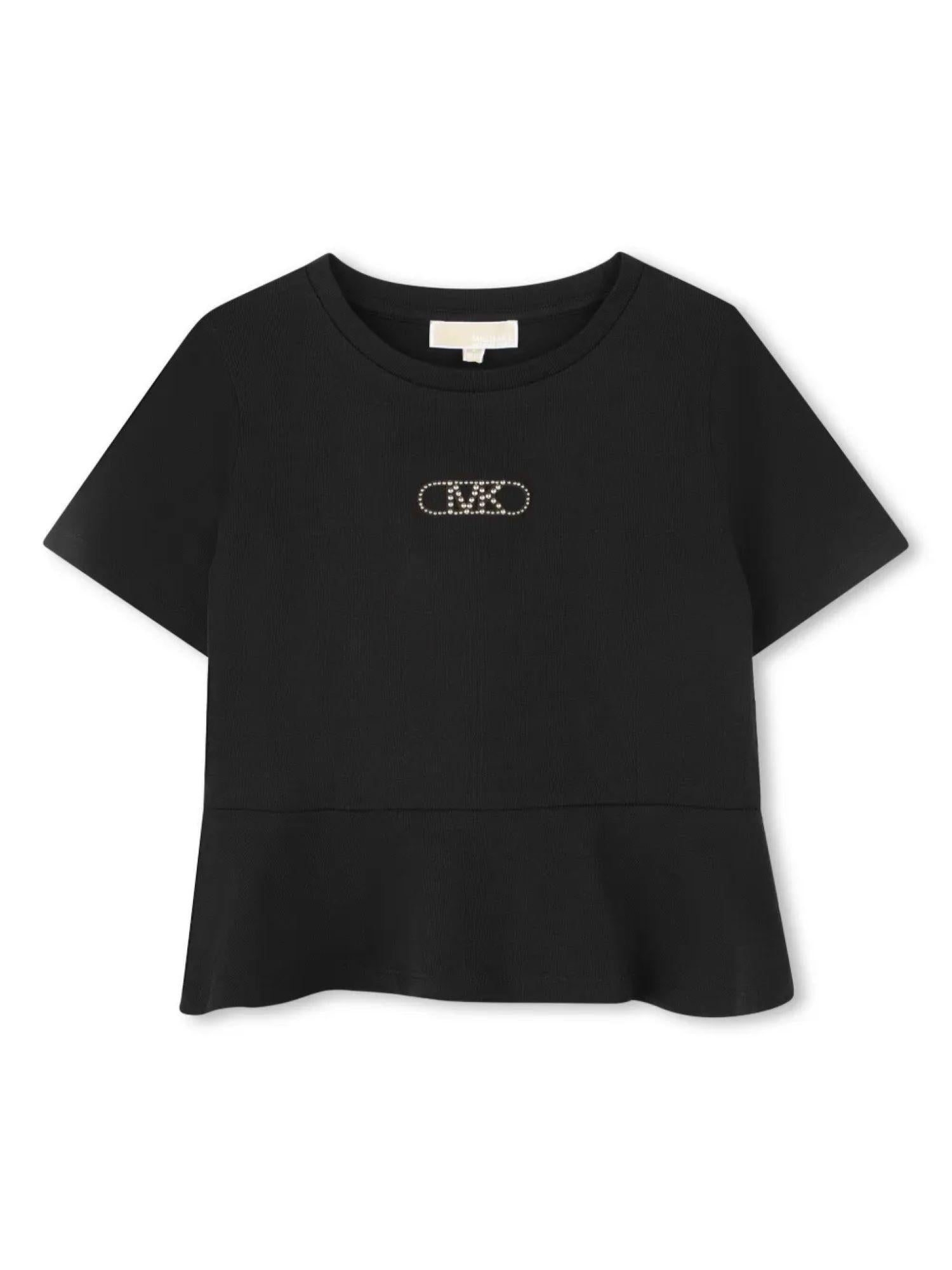 Michael Kors T-shirt manica corta con logo borchiato nero R30321 NERO MICHAEL KORS 