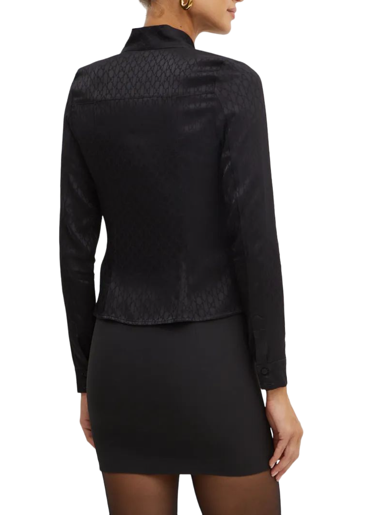 Marciano Guess blusa Amalia in fantasia monogram nero