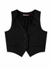 Patrizia Pepe gilet bambina in georgette e crepe nero