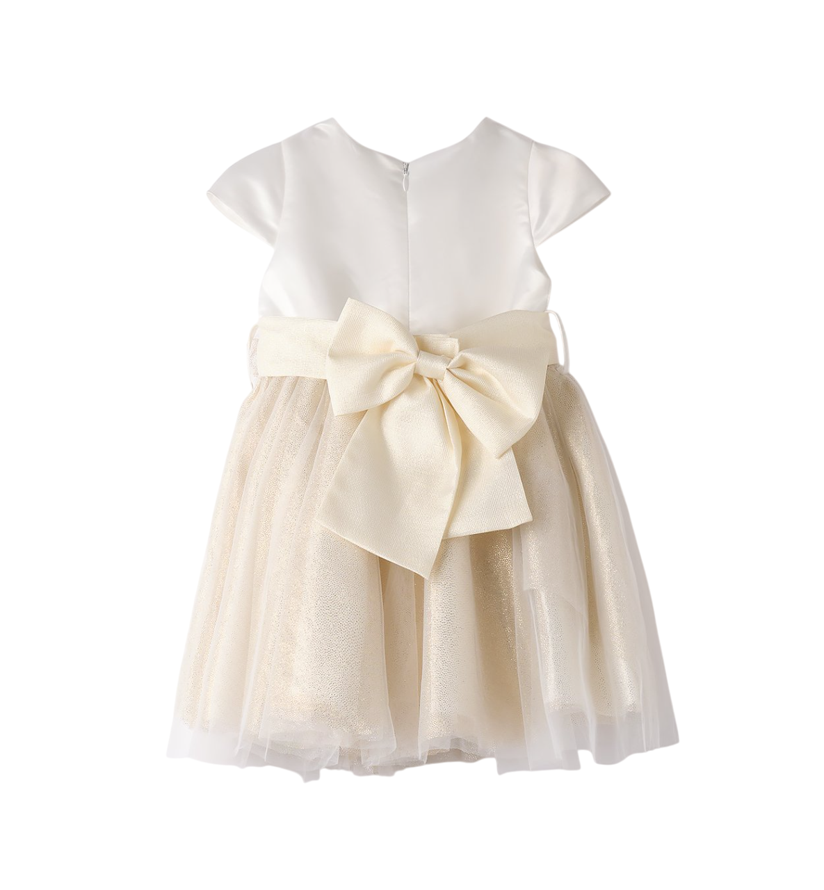 iDo abito elegante satin con gonna in tulle bianco beige 4B341 0112 iDO 