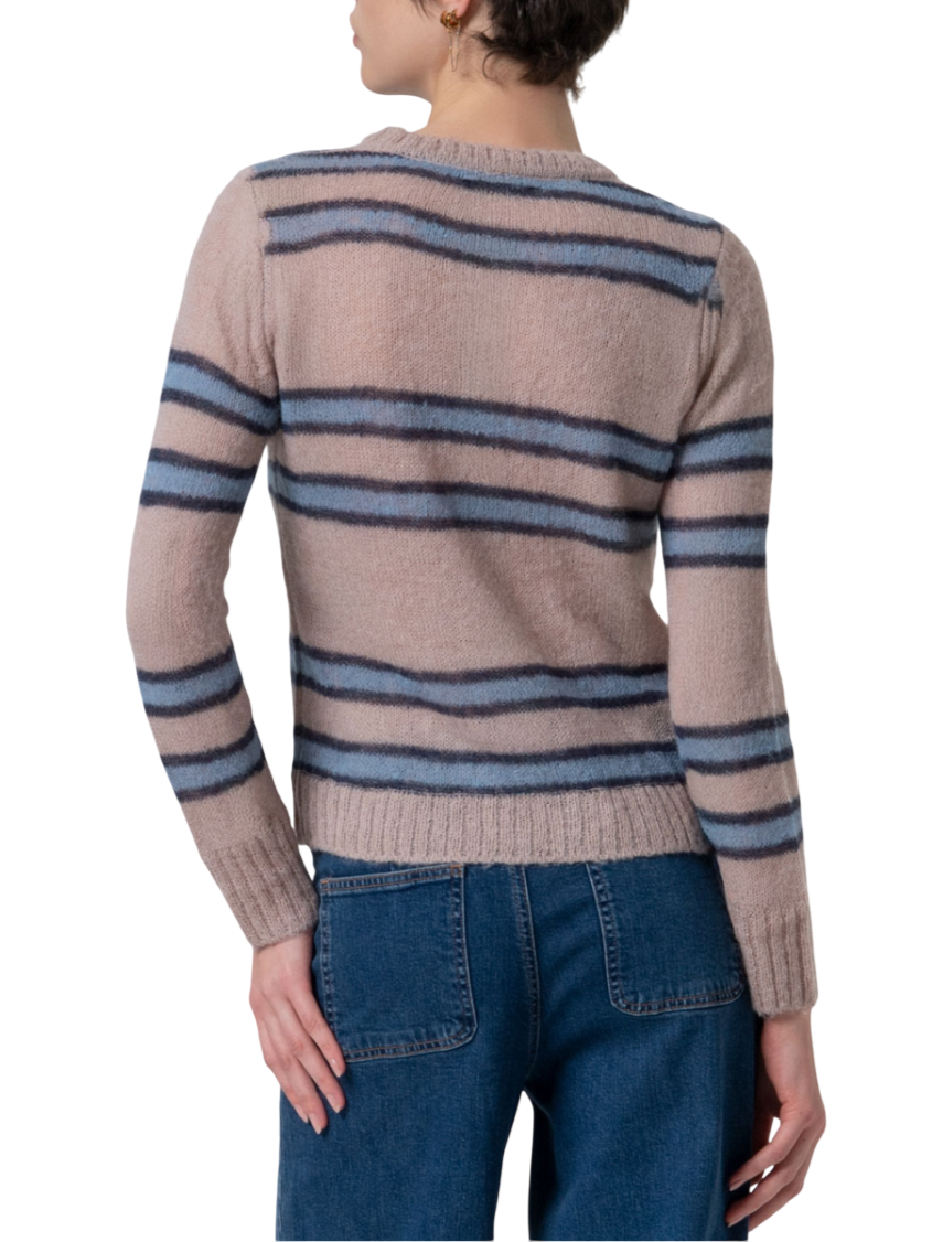 Surkana maglia misto lana a righe beige celeste 565IRDE231 51 SURKANA 