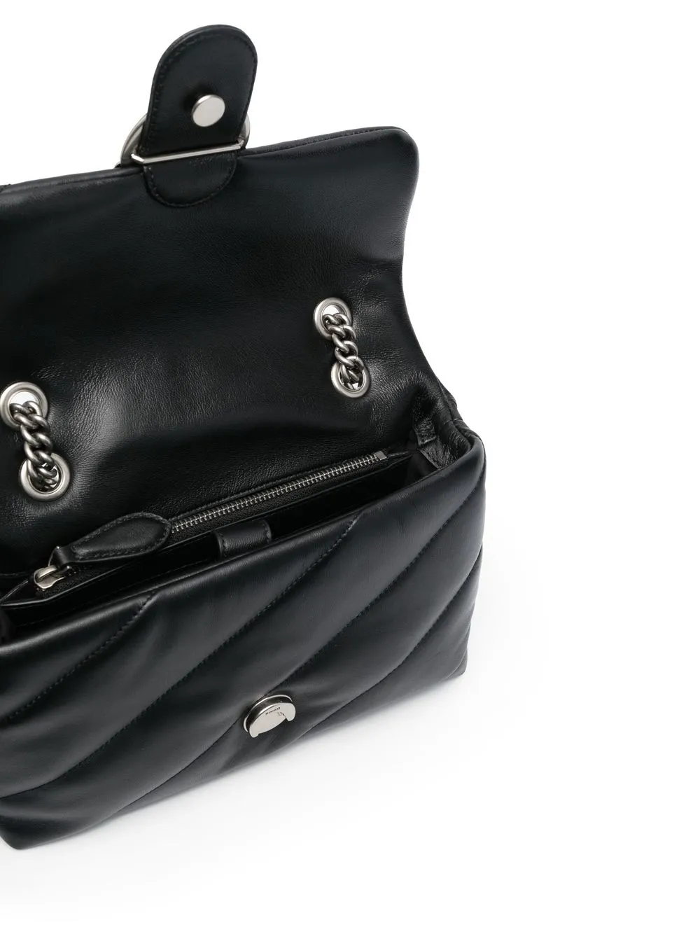 Pinko borsa Love Bag Classic Puff in pelle nero argento 100038-A0F2 Z99O PINKO 