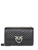 Pinko borsa Love Bag One Classic in pelle chevron nero argento