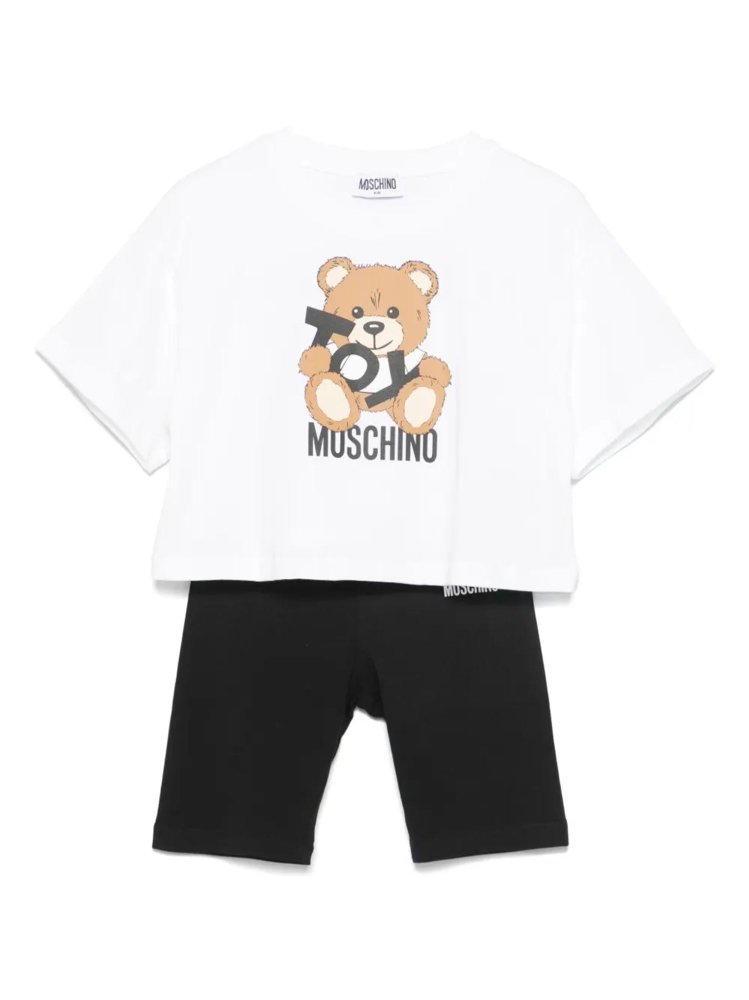 Moschino completo T-shirt e bermuda con stampa orsetto Toy bianco nero HDG01H-LBA00 81214 MOSCHINO 